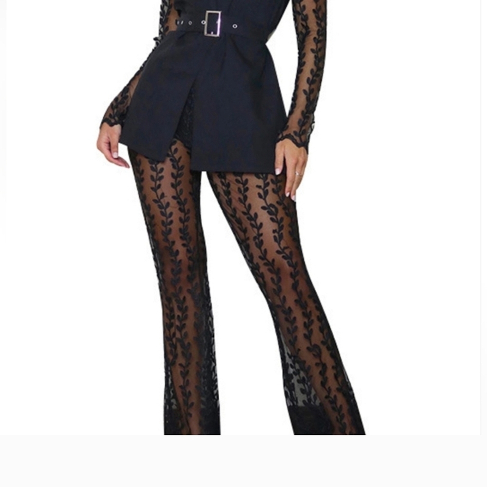 Elegant Black Lace Suit